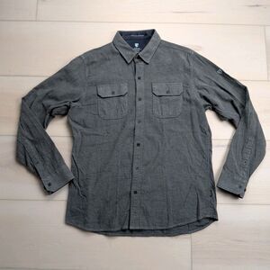 Kuhl Descendr Shirt Mens M Gray Flannel Long Sleeve Button Up Hiking Outdoors